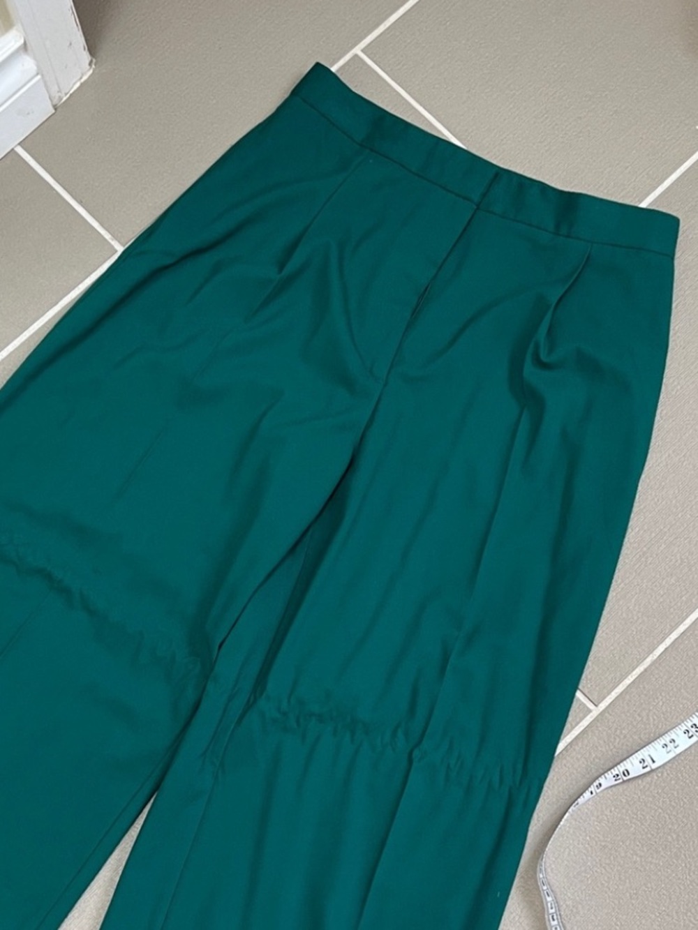 Zara Teal Wide-Leg High-Waist Pants